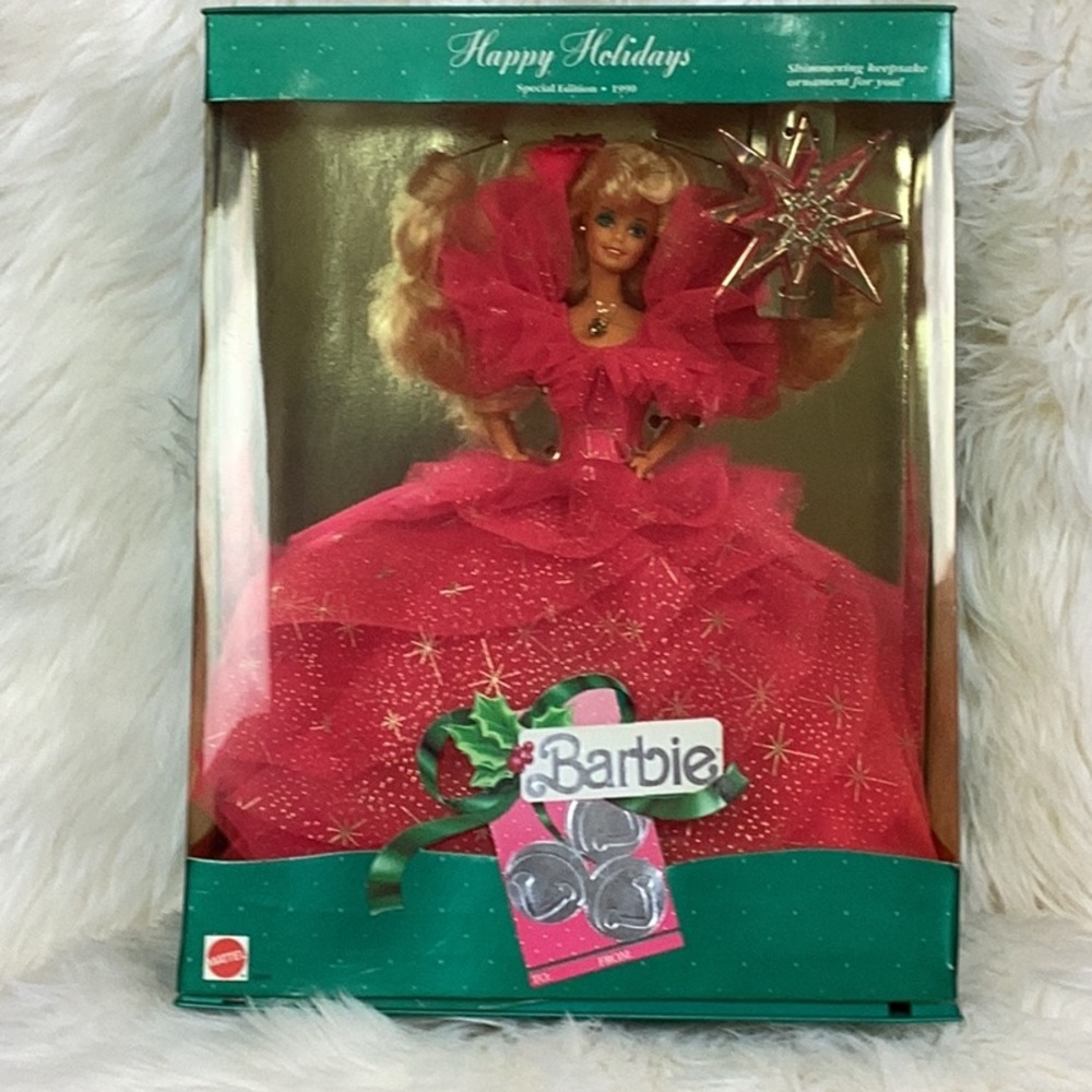 Vtg. Happy Holidays Barbie 1990